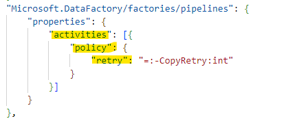 Custom parameter definition for Retry properties